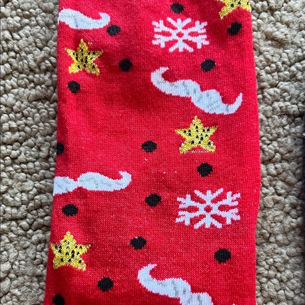 🇺🇸2 pr Festive Christmas Socks Set - Bear in Sunglasses, Mustaches Red and Green